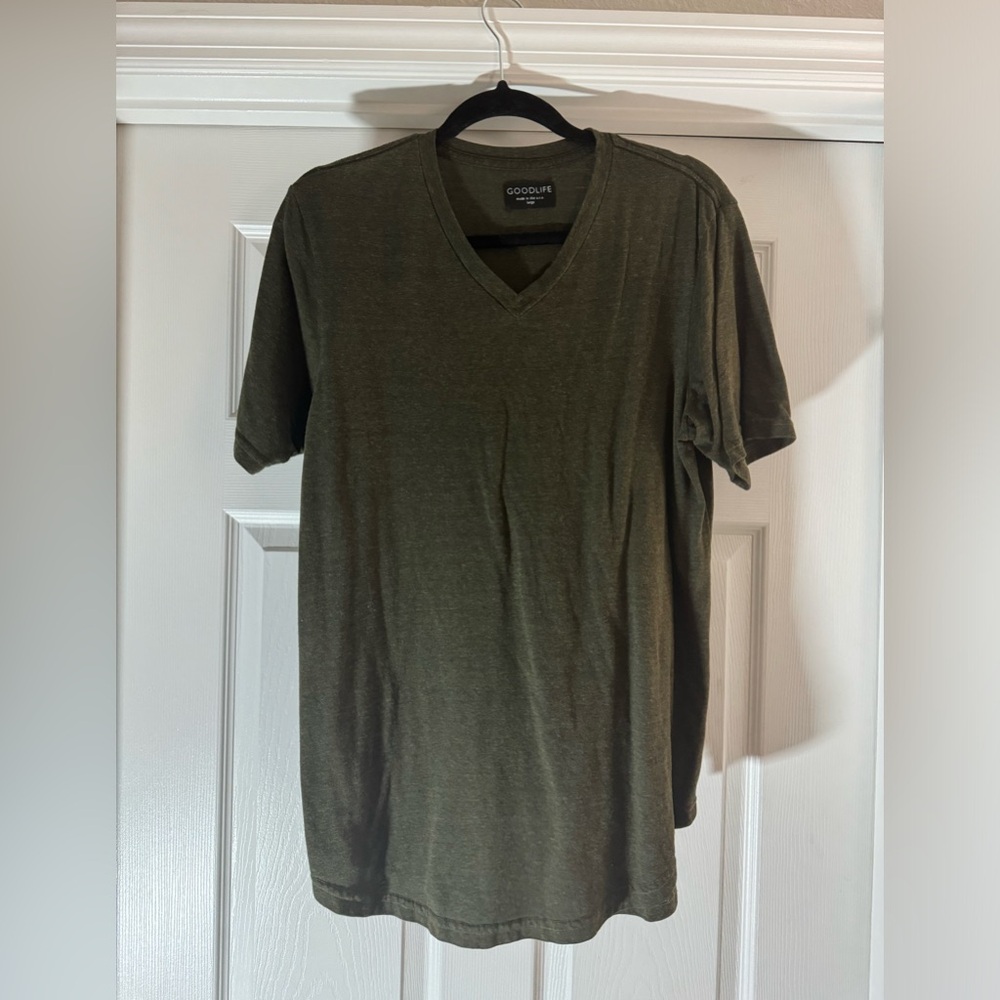 Goodlife Tri Blend Scallop V, Green, Size L
